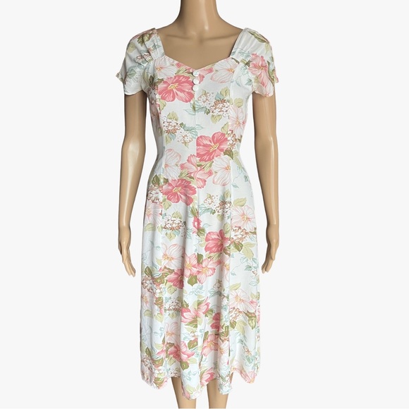 Savannah Dresses & Skirts - Vintage 90s Floral Rayon Midi Dress | Made in Canada | XS–S